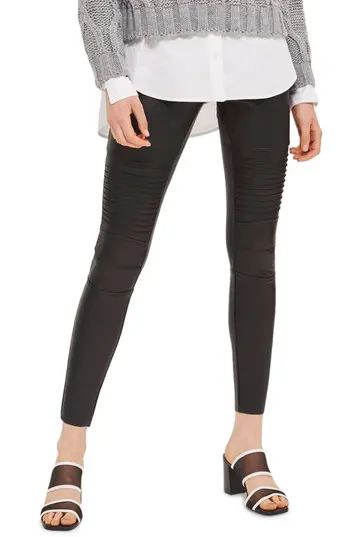 Women's Topshop Skinny Faux Leather Biker Pants, Size 4 US (fits like 0-2) - Black | Nordstrom