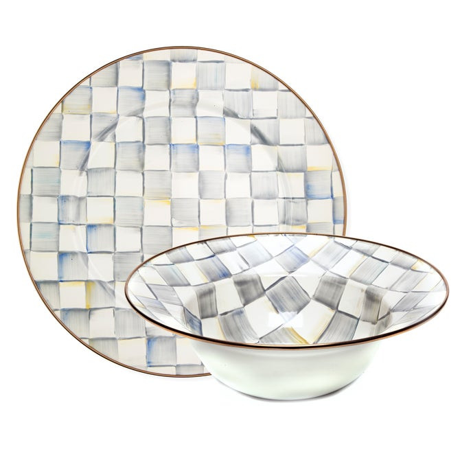 Sterling Check Serving Platter & Bowl Set | MacKenzie-Childs