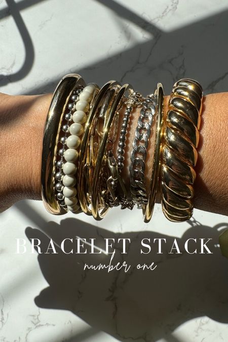 I lovvve mixing metals with my bracelets. When I love a stack I commit to it lol I shower and sleep with these (otherwise I would be too lazy to put them on every day lol). 

✔️This is STACK #1 
✔️ STACK #2 is another variation of bracelets that I love wearing. I have them all linked in the collection called jewelry! 
✔️ everything is super affordable from Amazon! 

#LTKfindsunder50 #LTKstyletip #LTKU