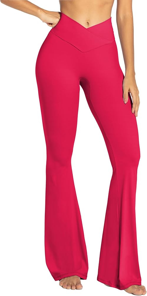Sunzel Flare Leggings, Crossover Yoga Pants with Tummy Control, High-Waisted and Wide Leg | Amazon (US)