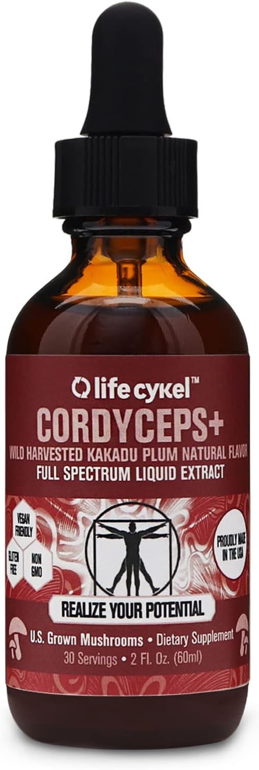 LIFE CYKEL Cordyceps Mushroom Extract w/Kakadu Plum- Natural Energy Supplement for Fatigue & Stam... | Amazon (US)
