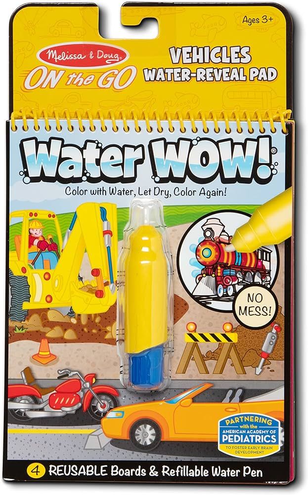 Melissa & Doug On the Go Water Wow! Reusable Water-Reveal Activity Pad - Vehicles - Stocking Stuf... | Amazon (US)