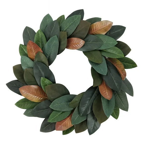 Better Homes & Gardens 18" Artificial Magnolia Leaves Wreath, Polyester | Walmart (US)