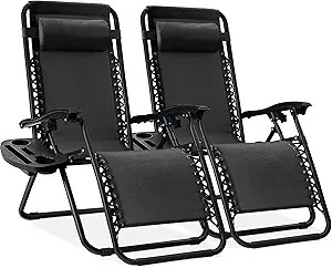 Best Choice Products Set of 2 Adjustable Steel Mesh Zero Gravity Lounge Chair Recliners w/Pillows... | Amazon (US)