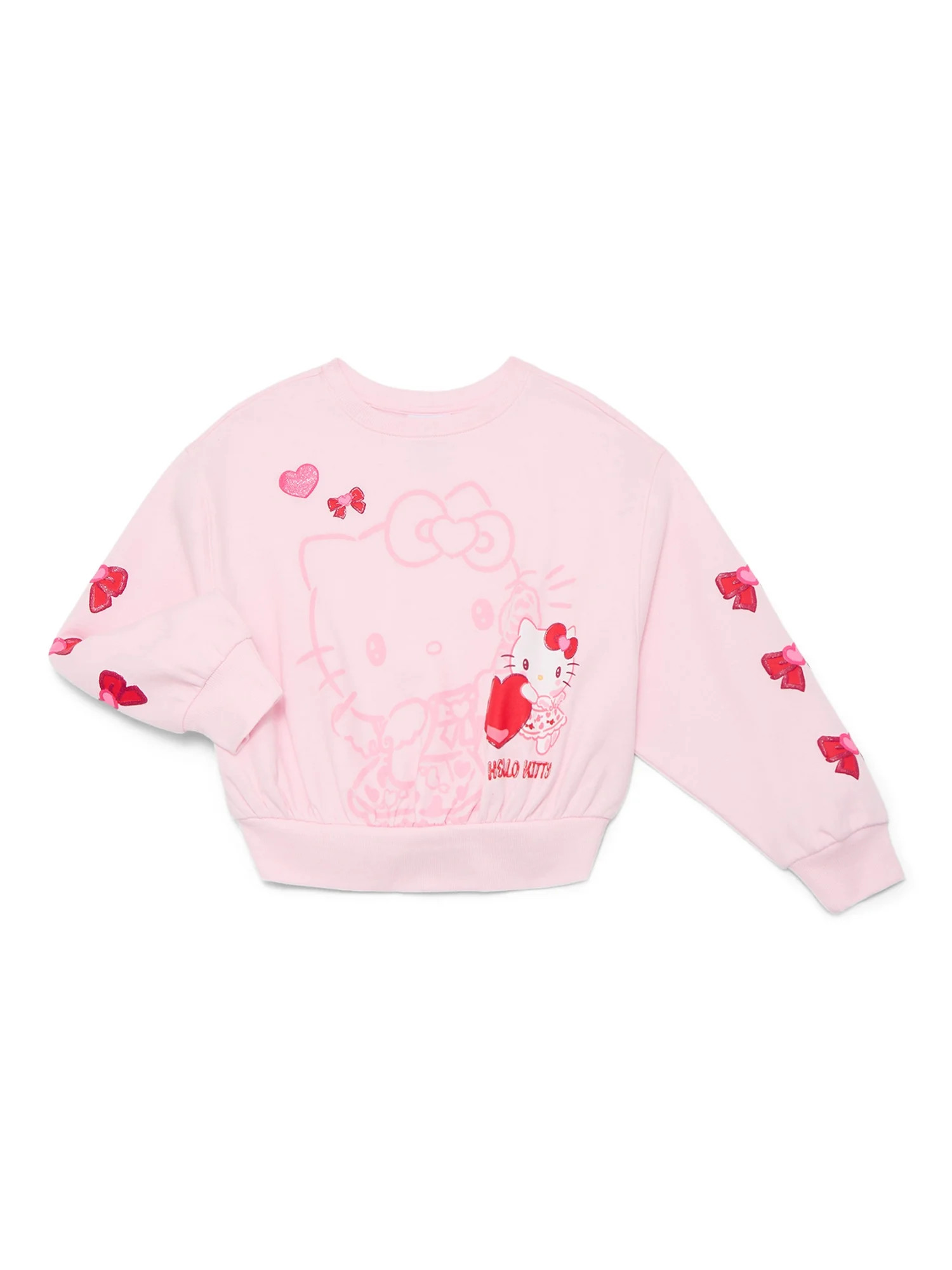 Hello Kitty Girls Valentine's Day Graphic Fleece Crew Pullover, Sizes 4-16 | Walmart (US)
