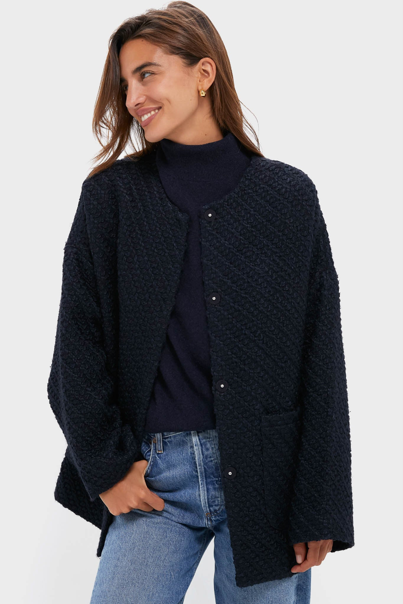 Navy Boucle Barrett Coat | Tuckernuck (US)