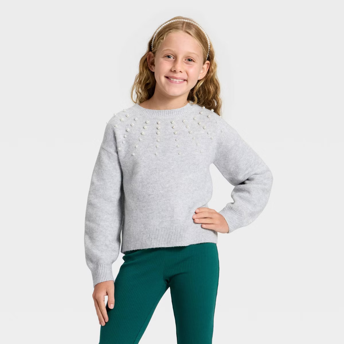 Girls' Embellished Pullover Sweater - Cat & Jack™ | Target