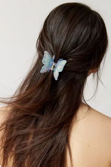 Poppy Rhinestone Butterfly Claw Clip | Urban Outfitters (US and RoW)