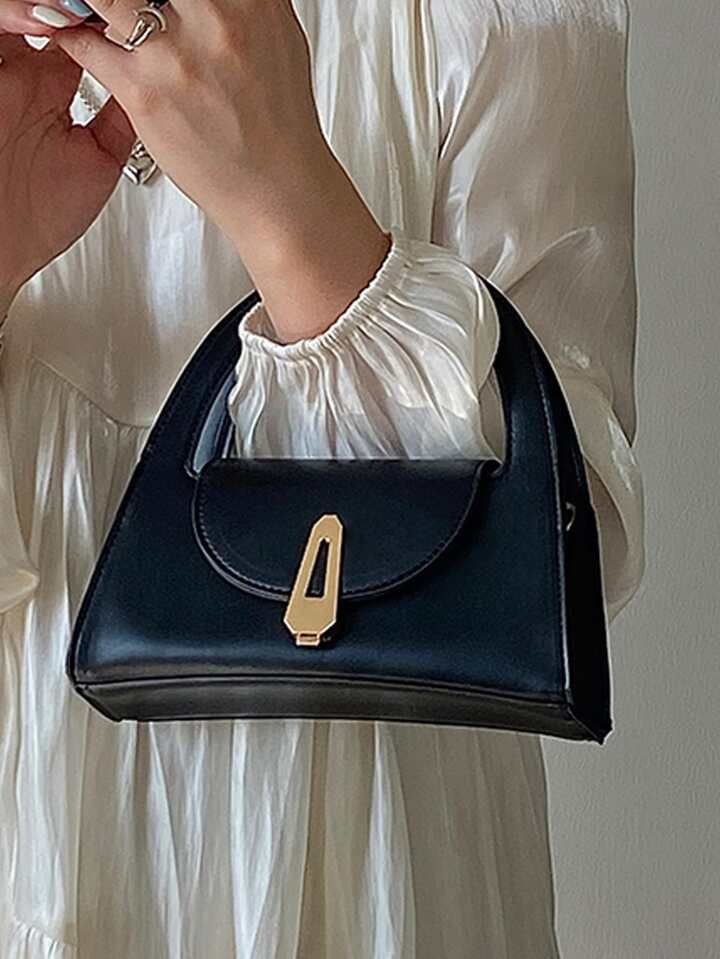 Mini Top Handle Flap Baguette Bag | SHEIN