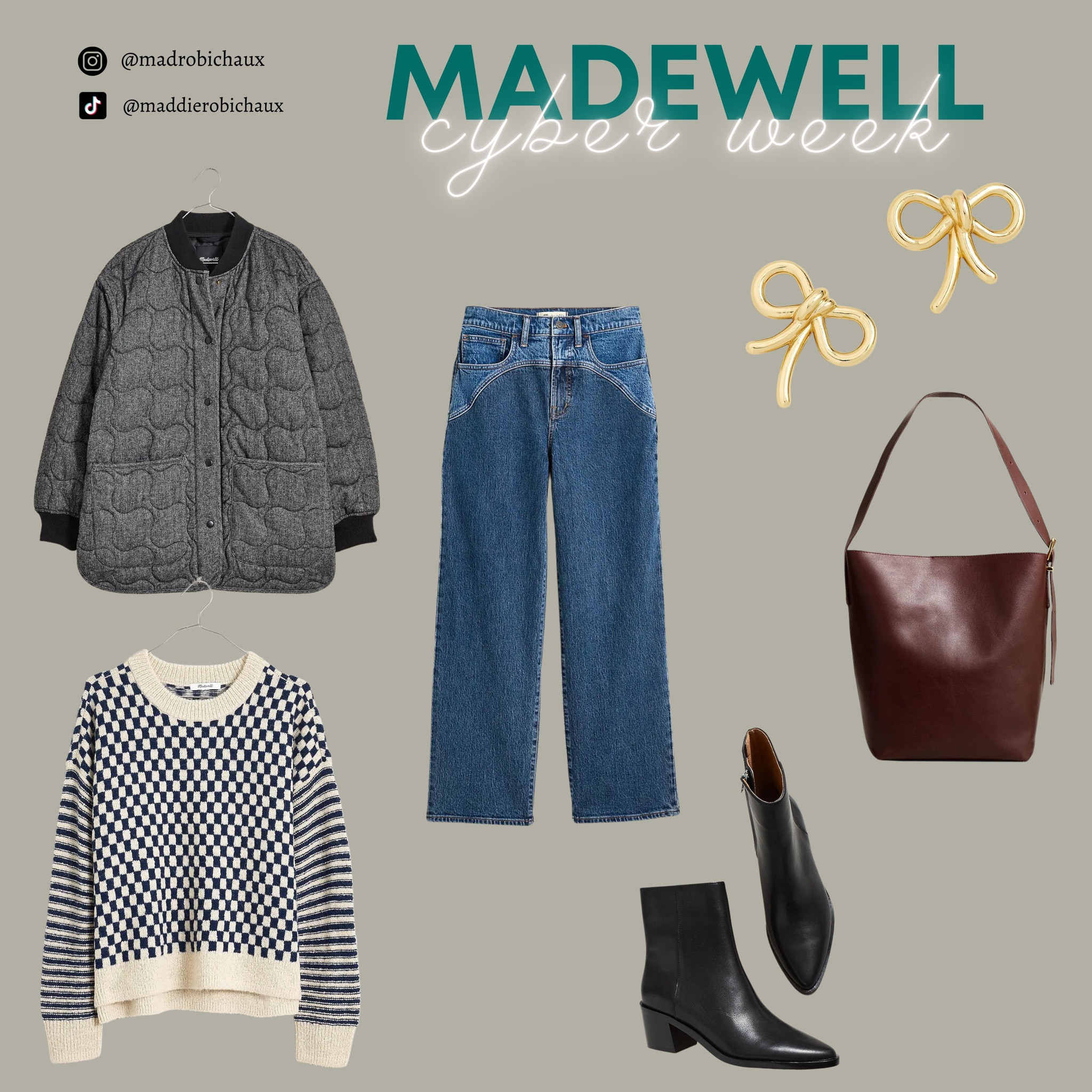 Madewell Finds for Cyber Week! 👖✨
Gold Earrings, Holiday Party, Holiday Outfit, Brown Bag, Work Bag, Denim Sale, Sale Alert, Black Boots, Boots, Oversized Sweaters 

#LTKGiftGuide #LTKHoliday #LTKCyberWeek