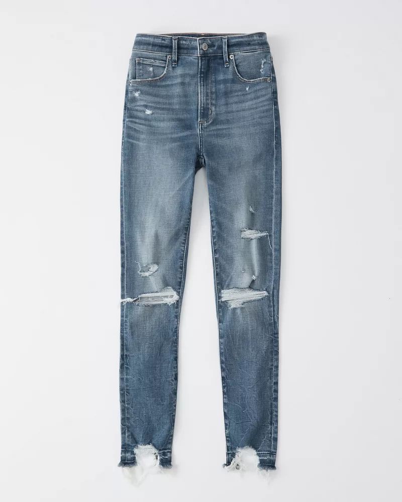 High Rise Super Skinny Ankle Jeans | Abercrombie & Fitch US & UK