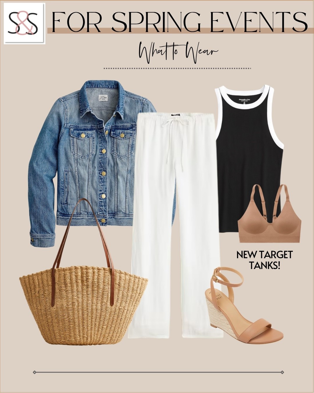 Lightweight layers that make spring events feel effortless

spring event outfits women, white linen pants outfit, denim jacket outfit women, casual dressy spring outfits, neutral spring outfit ideas, wedge sandals outfit women, target tank outfit, warm weather outfits women

#LTKgrwm #LTKOver40 #LTKTravel