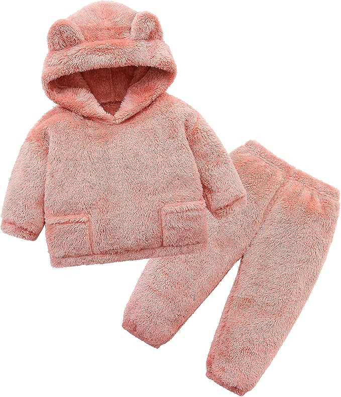Fluffy Snug Pants Sets Outfit 1-5T Toddler Cute Fall Winter Pullover Clothes | Amazon (US)