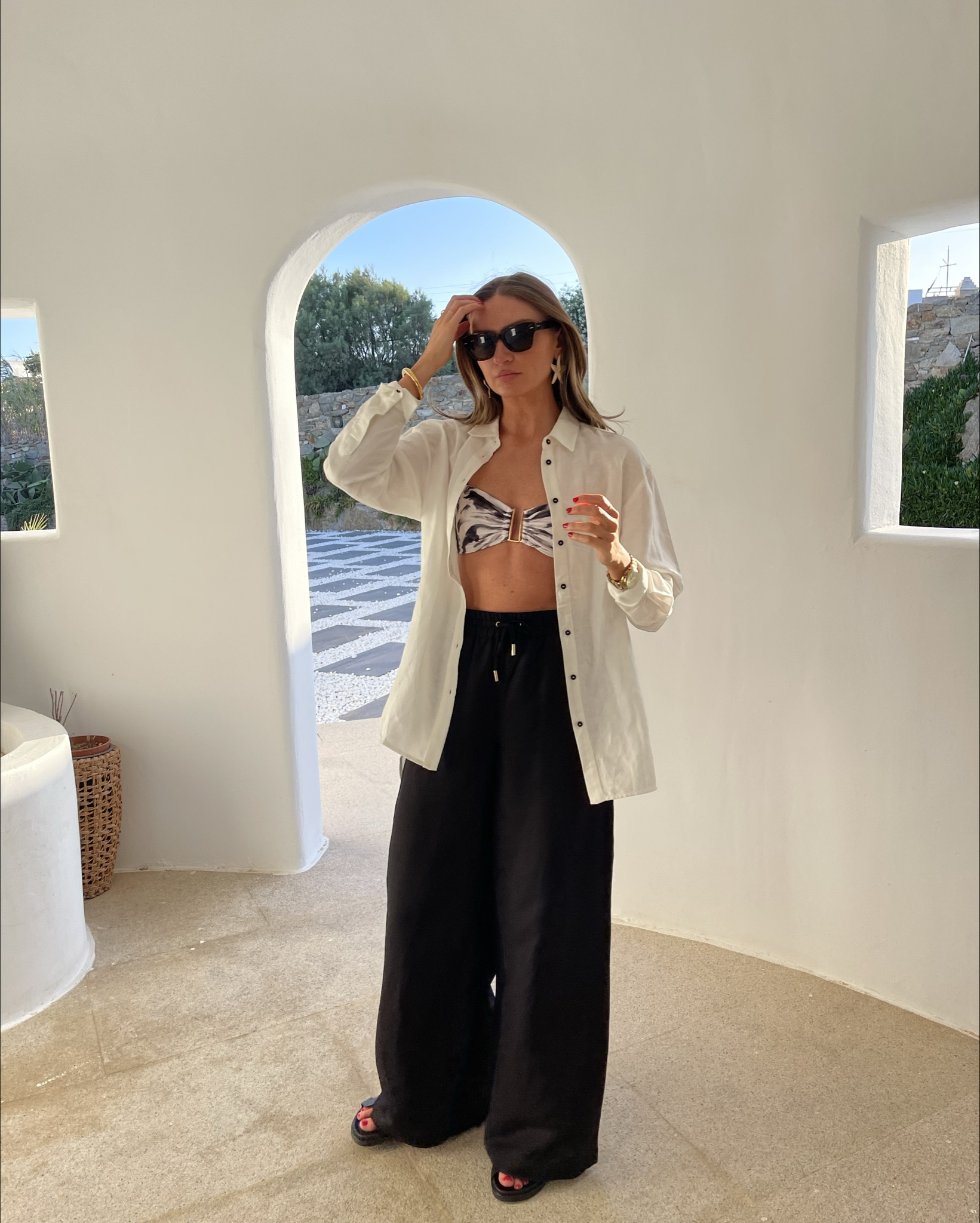 Mykonos with Karen Millen 
Wearing a size 12 in the white linen shirt
XS in the zebra bikini
Size 8 in the black linen trousers
MYKONOS20 for 20% off



#LTKeurope #LTKsummer #LTKgetaway