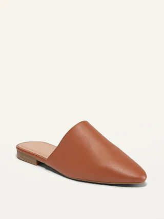 Faux-Leather Mule Almond-Toe Flats for Women | Old Navy (US)