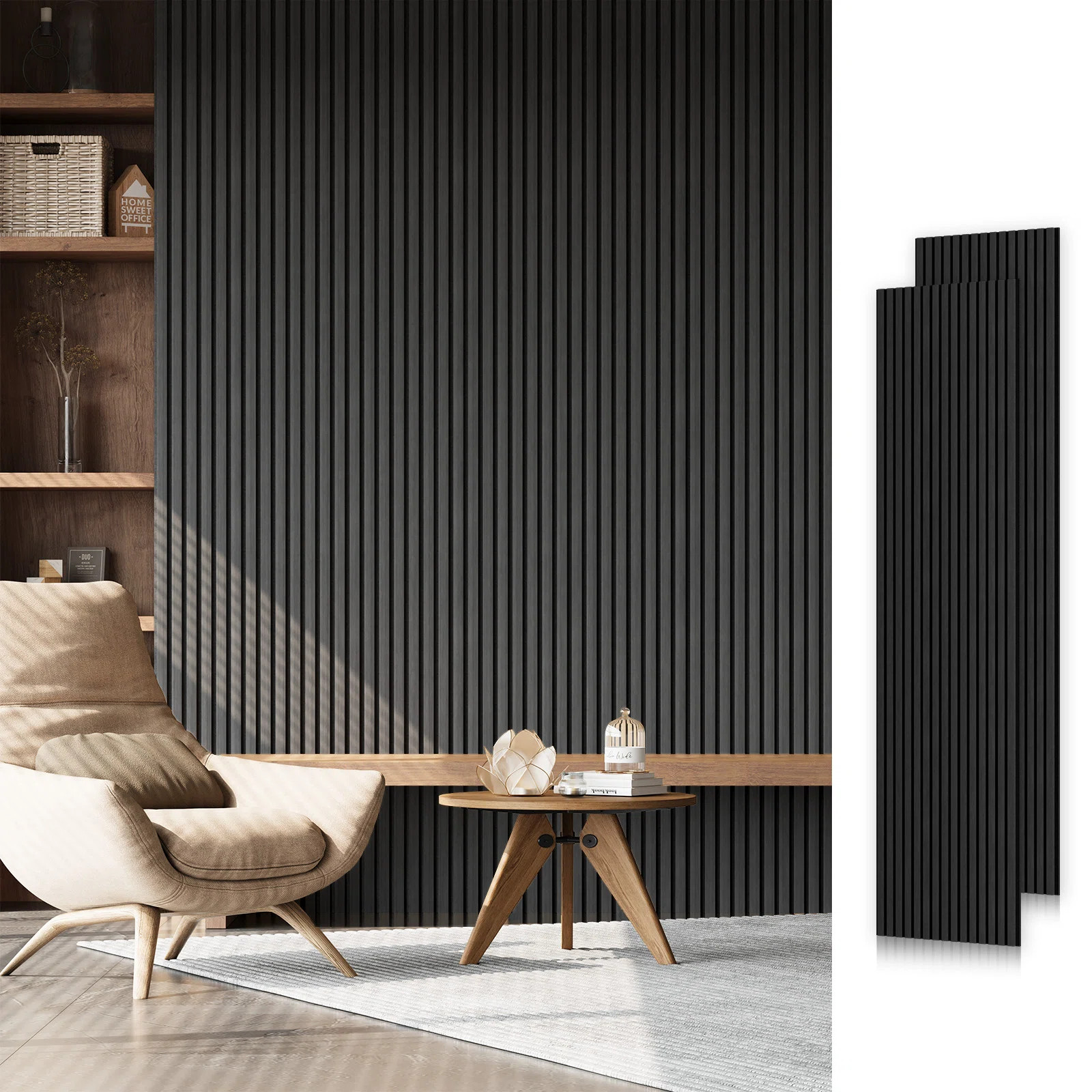 2pcs x "106 x 20.5" 3D Acoustic/Sound proof Wood Slat Wall Panels (set of 2/30.2 sq. ft.) | Wayfair North America