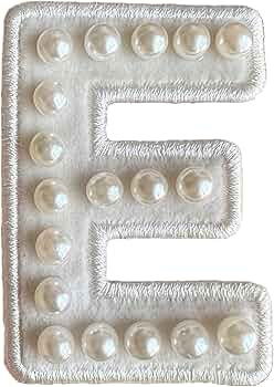 ZOOX Ivory Pearl & White Letter Varsity Initial Patches, 3M Adhesive Sticker Iron On, 2.25" Heigh... | Amazon (US)