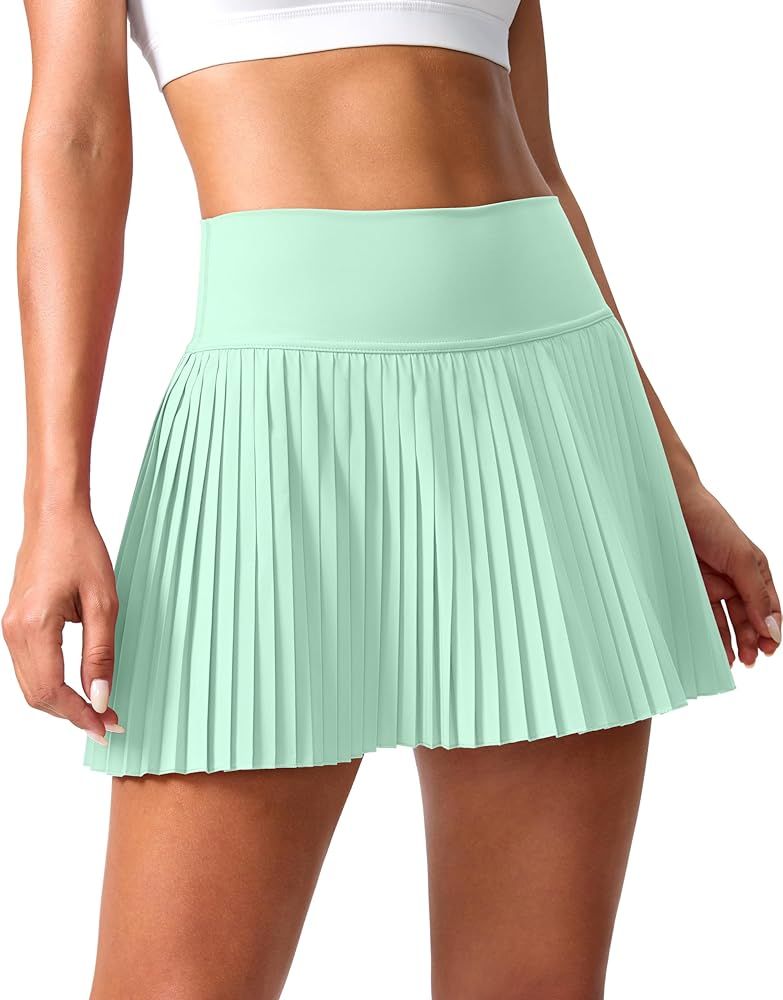 SANTINY Pleated Tennis Skirt for Women with Pockets Shorts Women's High Waisted Lightweight Athle... | Amazon (US)