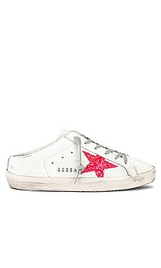 Golden Goose Superstar Sabot Sneaker in White & Pink Fluorescent from Revolve.com | Revolve Clothing (Global)