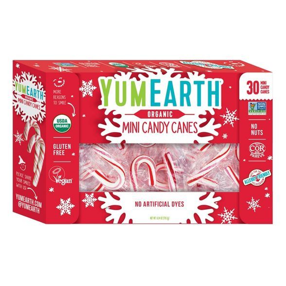 Yum Earth Holiday Mini Candy Canes - 6.34oz/30ct | Target