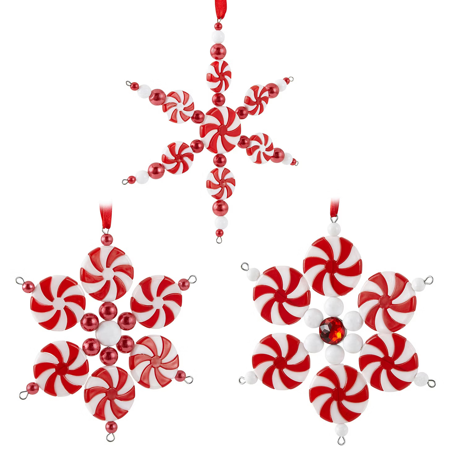 North Pole Trading Co. Peppermint Snowflakes 3-pc. Christmas Ornament | JCPenney