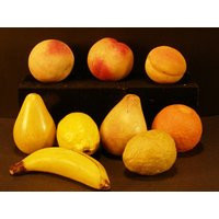 9 Pc Vintage Carved Stone Alabaster Fruit Basket Center Piece Bowl Orange Banana | Etsy (US)