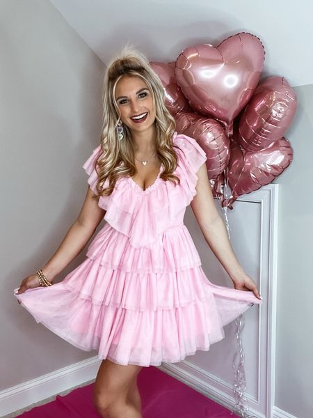 Feels like a dream pink ruffled layer dress from red dress boutique | pink dress for Valentine’s Day + sweetheart multi beaded earrings 

#LTKGiftGuide #LTKstyletip #LTKunder50
