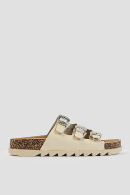 Flat Sandals with Western Buckles | Ardene