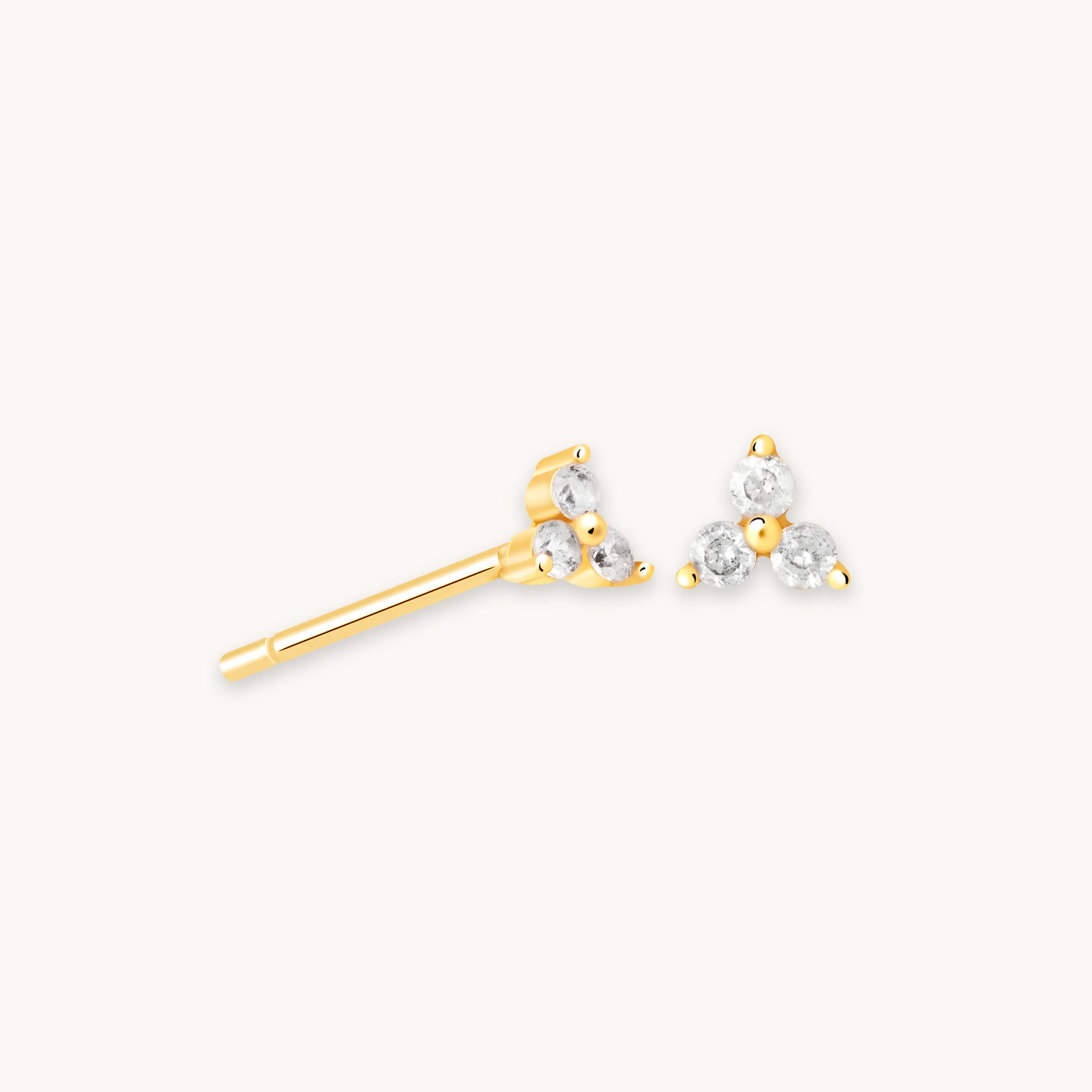 Triple Crystal Gold Studs | Astrid & Miyu Earrings | Astrid and Miyu