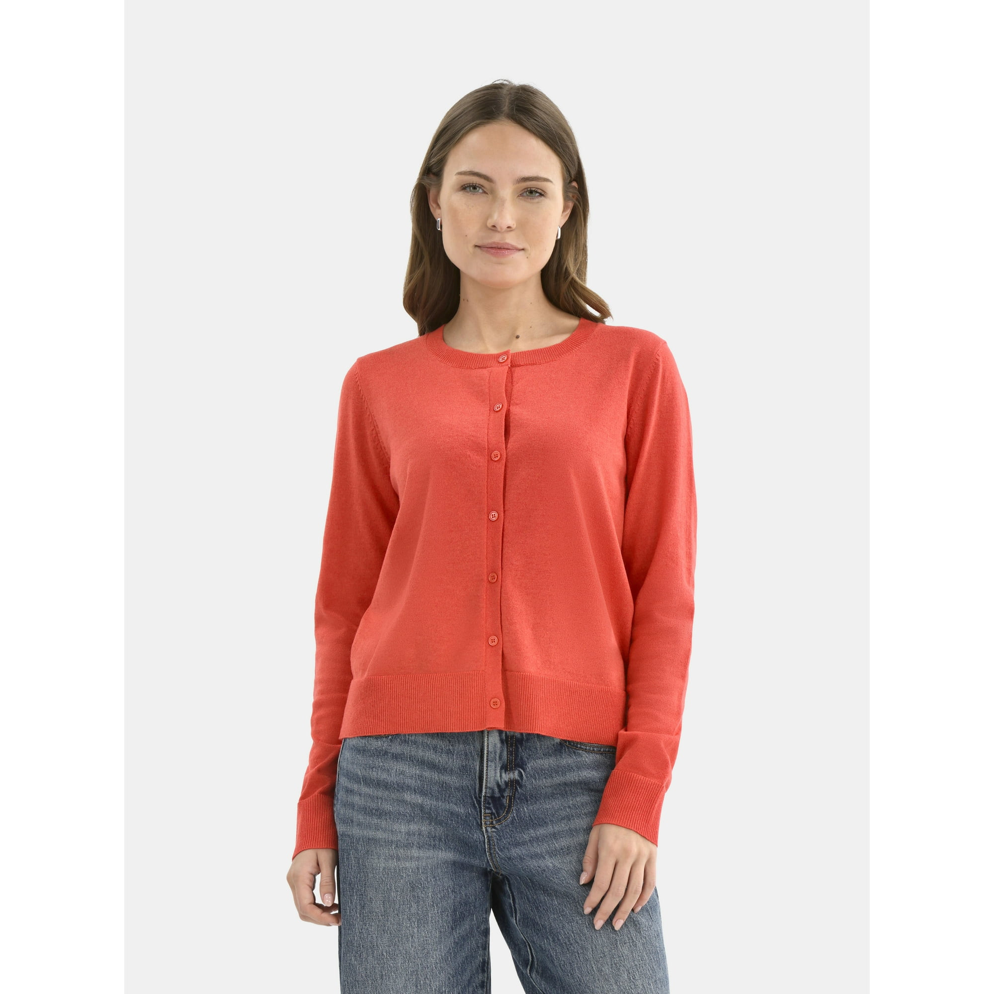 Time and Tru Women’s Fine Gauge Cardigan Sweater, Lightweight, Size XS-XXXL | Walmart (US)