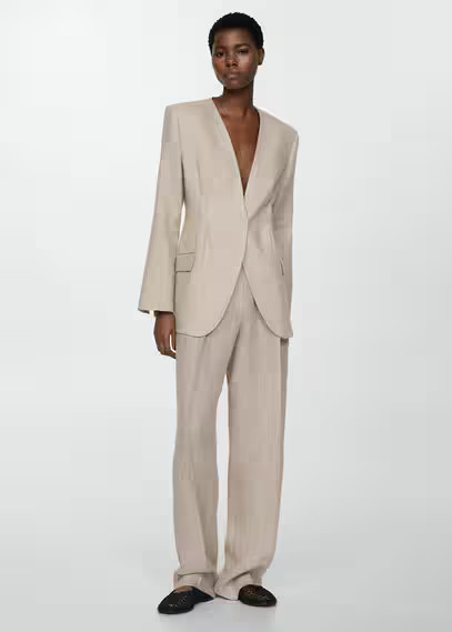 100% linen suit blazer -  Women | Mango USA | MANGO (US)