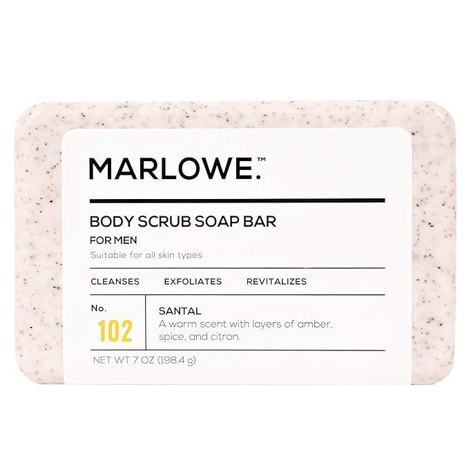 MARLOWE. No. 102 Men's Body Scrub Soap 7 oz | Warm Santal Scent | Best Exfoliating Bar for Men | ... | Amazon (US)