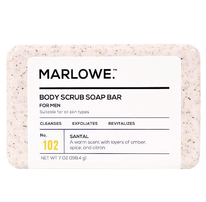 MARLOWE. No. 102 Men's Body Scrub Soap 7 oz | Warm Santal Scent | Best Exfoliating Bar for Men | ... | Amazon (US)