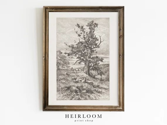 Vintage Drawing  Tree Sketch  PRINTABLE Art  Vintage Art  | Etsy | Etsy (US)