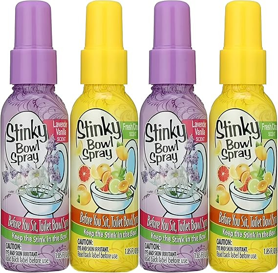 Set of 4 Stinky Bowl Spray 1.85oz - Before You Go Toilet Bathroom Deodorizer - Features Fresh Cit... | Amazon (US)