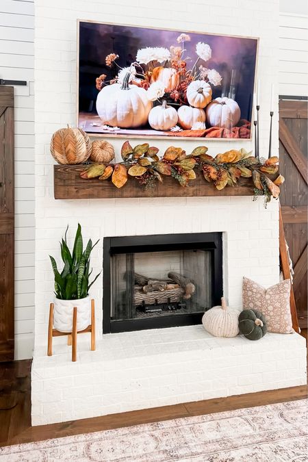 Fall home decor mantle mantel fireplace decor leaf garland magnolia candlesticks woven rattan pumpkins pillows hearth accessories living room styling autumn harvest thanksgiving Halloween kirklands target nearly natural amazon

#LTKhome #LTKSeasonal #LTKHalloween