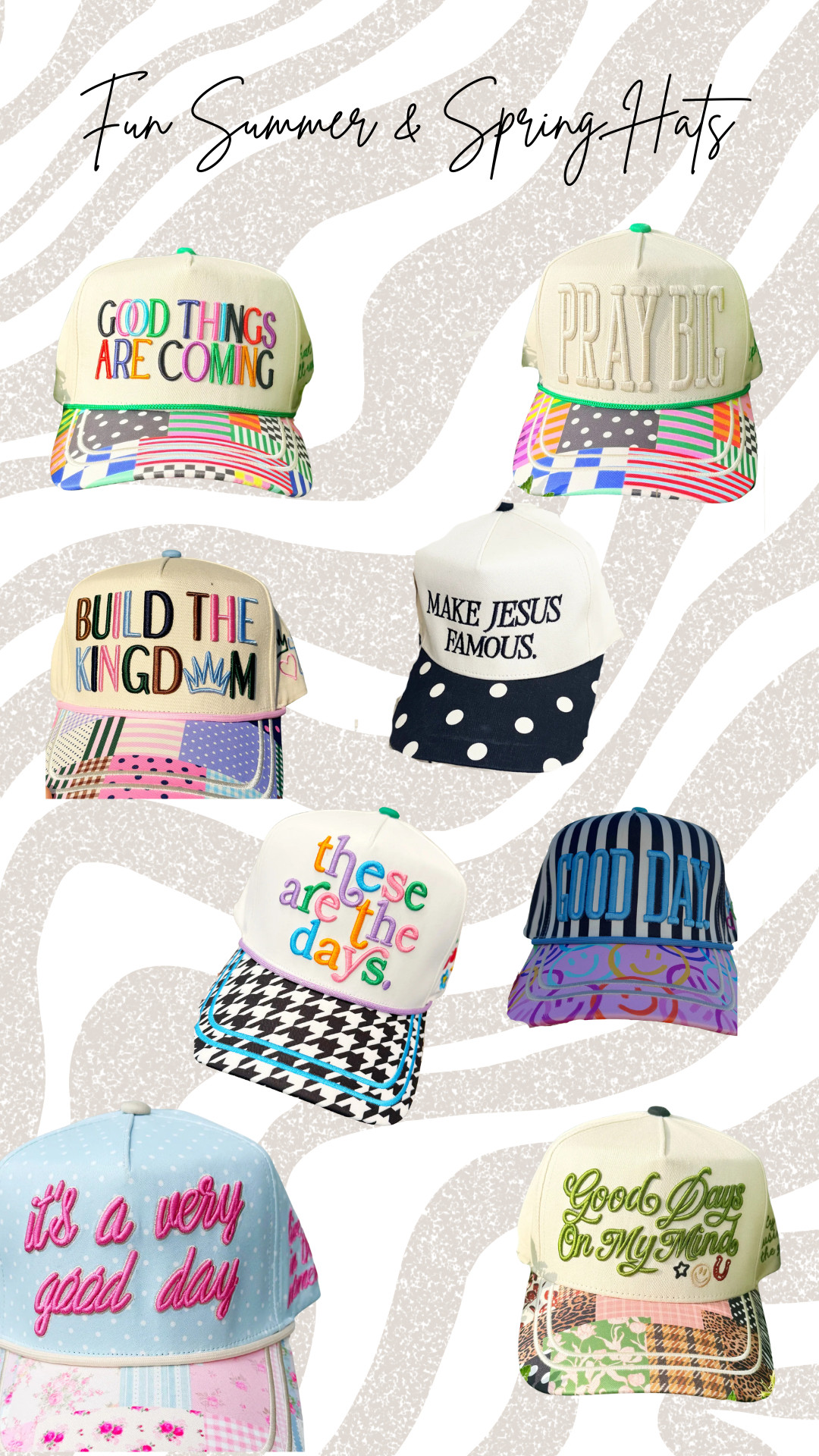 FUN COLORFUL SPRING + SUMMER HATS. PERF FOR BOAT DAYS  💛🩵🩷💚

 

#LTKootd #LTKPetite #LTKvlog