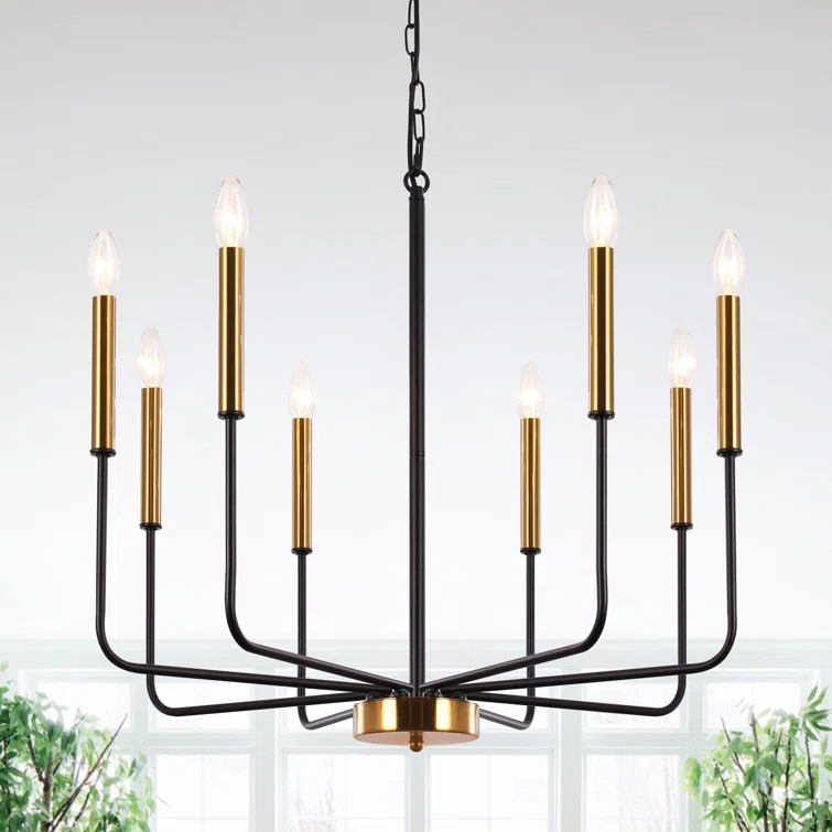 Lily-Louise 8-Light Classic / Traditional Chandelier Farmhouse Rustic Iron Candle Pendant | Wayfair North America