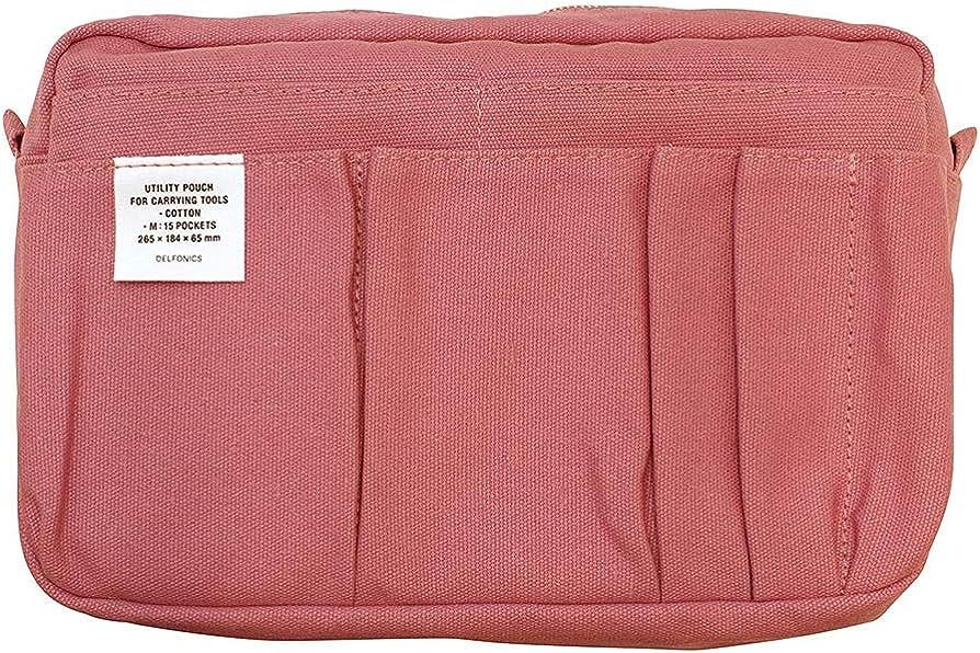 Delfonics Stationery Inner Carrying Case Bag in Bag - M Size - Pink (Green Tea Set) | Amazon (US)