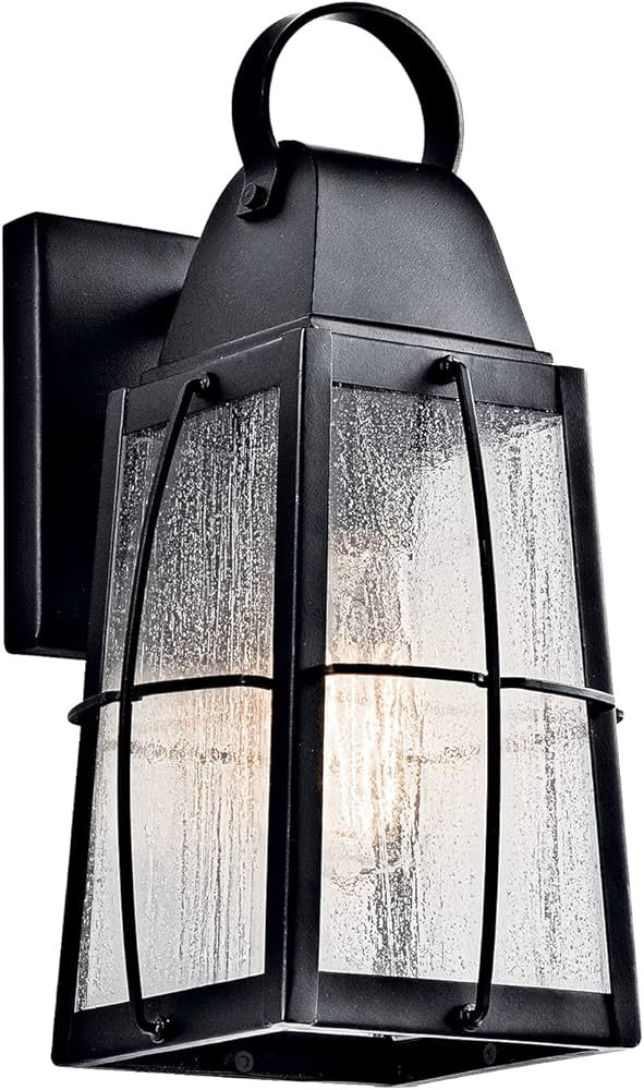 Kichler Tolerand 12" 1 Light Outdoor Wall Light with Clear Seeded Glass in Textured Black | Amazon (US)
