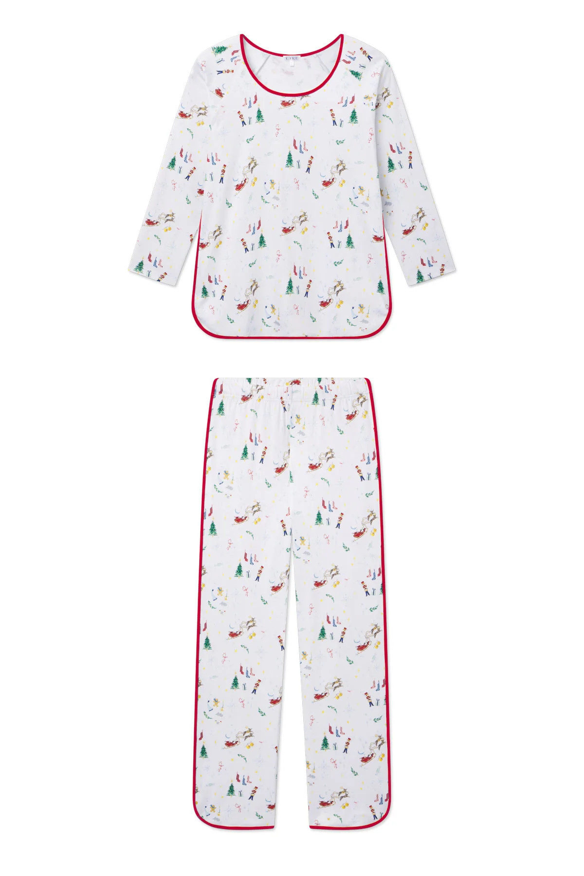 Pima Long-Long Set in Night Before Christmas | Lake Pajamas
