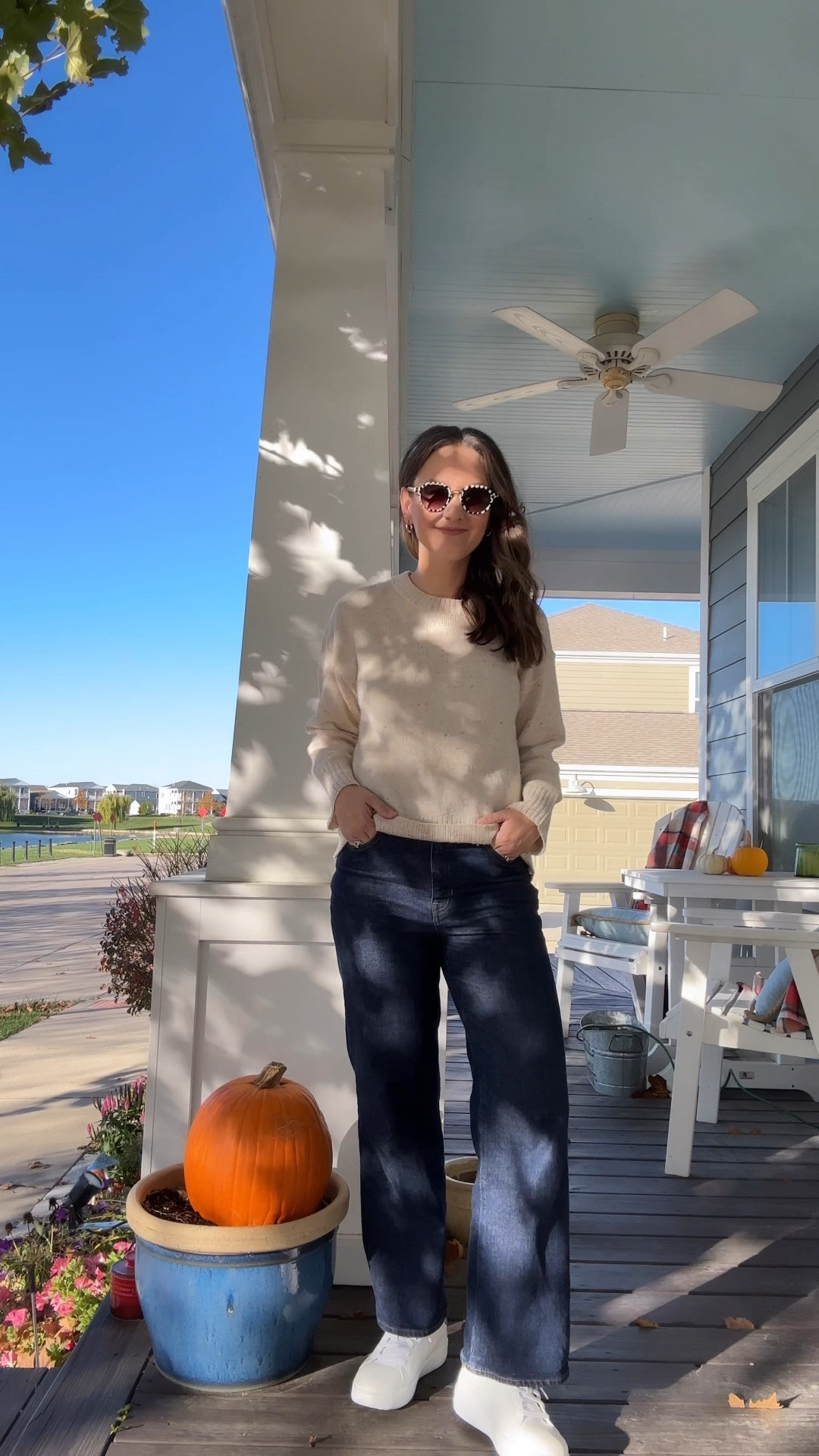 On a stunningly crisp Tuesday, she dressed for a day of wild adventures and endless photo ops at the zoo with the grandparents. Wide-legged dark wash jeans offered the perfect mix of style and comfort, while her oatmeal sweater wrapped her in cozy vibes that practically begged for a cup of hot cider between exhibits. Her new platform sneakers, with their subtle gold detail, kept her stylish yet zoo-trek ready, and her everyday gold hoops and necklace added a hint of understated glamour. As Miles giggled at the antics of the playful monkeys and his grandparents pointed out the giraffes, she couldn’t help but feel grateful for days like this—family, sunshine, and just enough chill in the air to make her sweater feel like a good idea.

#LTKFamily #LTKWatchNow #LTKStyleTip