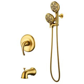 ELLO&ALLO Single-Handle 48-Spray Tub and Shower Faucet and Handheld Combo with 5 in. Shower Head ... | The Home Depot