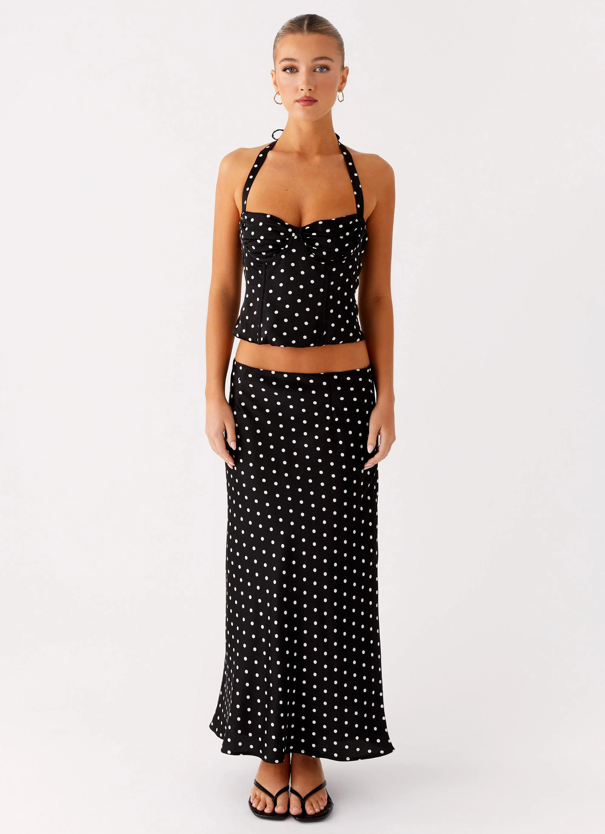 Breanne Midi Skirt - Black Polka Dot | Peppermayo (Global)