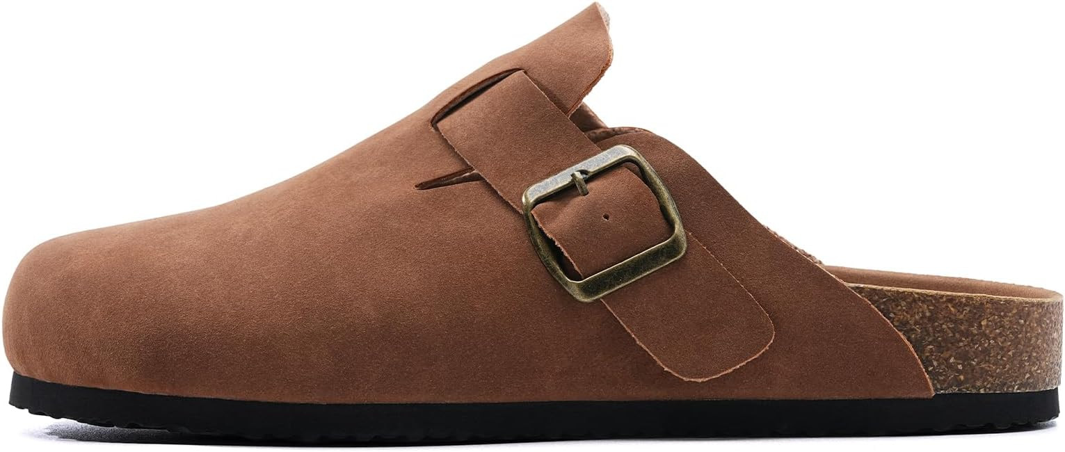 Clogs for Women and Men Cork Footbed Sandals Comfort Slip On Potato Shoes with Arch Support Suede... | Amazon (US)