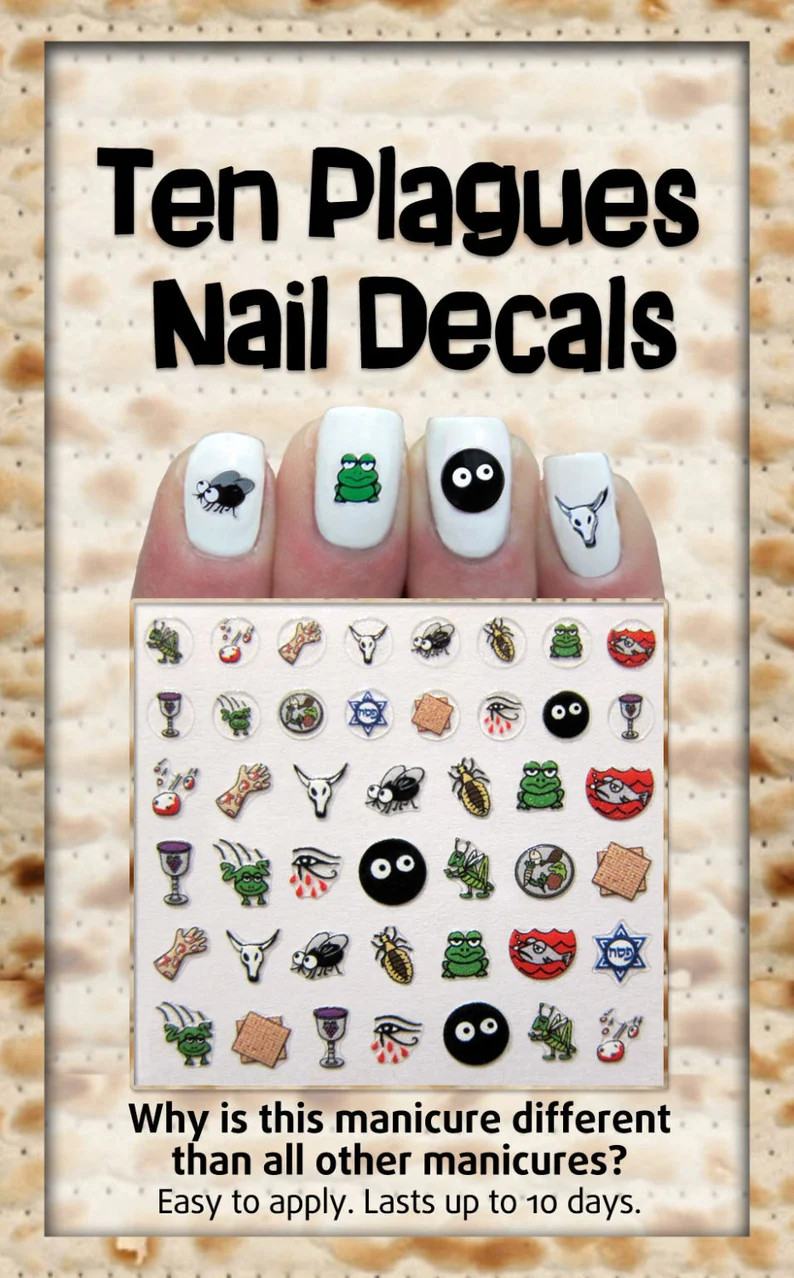 Passover Ten Plagues Nail Decals & Matza Nail Art | Etsy | Etsy (US)