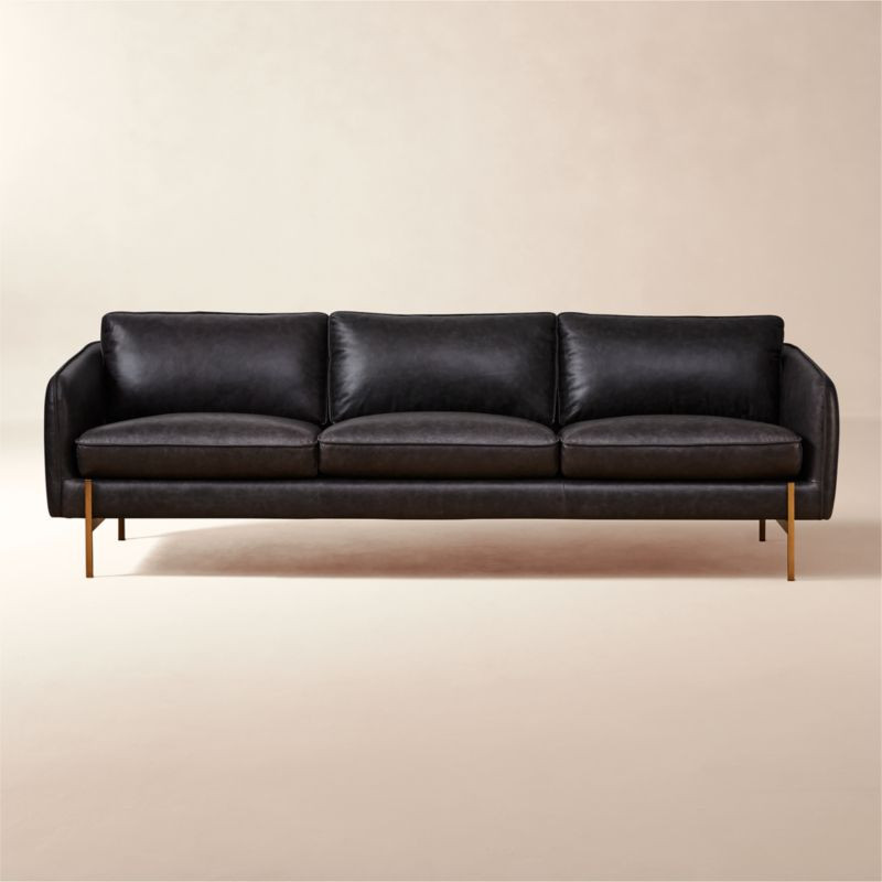 Hoxton Black Leather Modern Sofa + Reviews | CB2 | CB2
