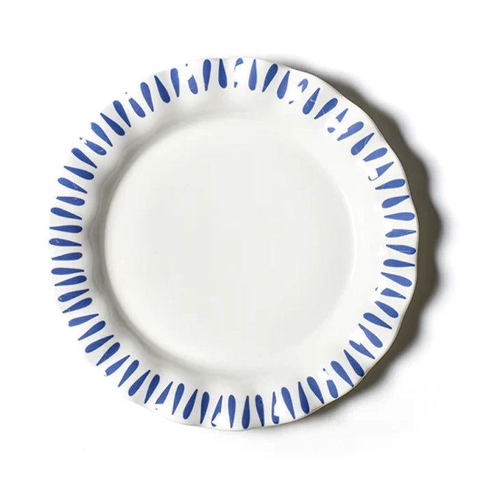 Iris Blue Drop Ruffle Dinner Plate, Set of 4 | Coastal Bleu