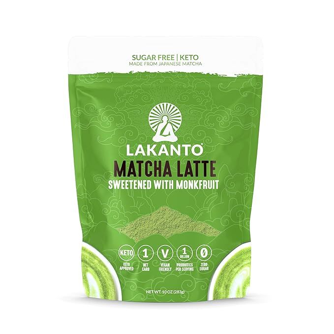 Lakanto Matcha Latte - Green Tea Powder with Shelf Stable Probiotics and Fiber, Sugar Free, Monkf... | Amazon (US)