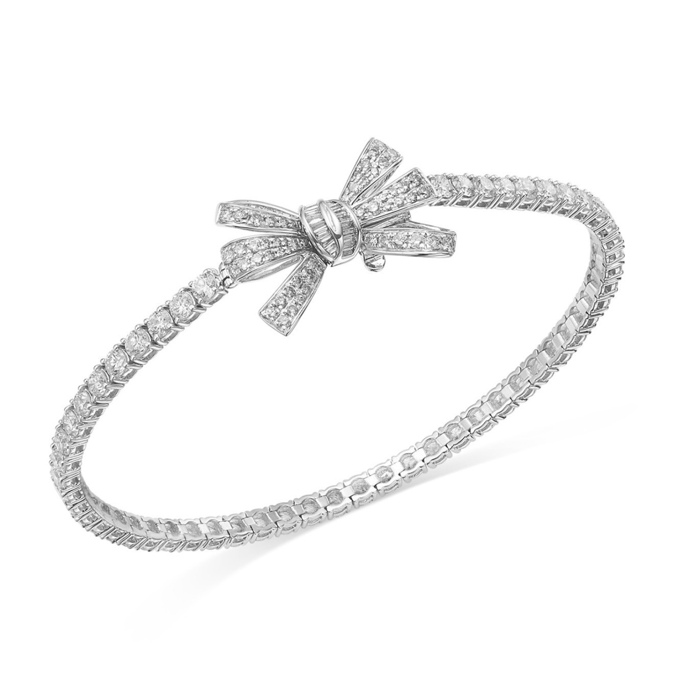 Diamond Bow Tennis Bracelet in 14K White Gold, 5.00 tcw

A brilliant bow adds a dose of enchantment to an elegant white gold tennis bracelet
Diamonds: 5 total carat weight; color/clarity: HI/I1I2
14K white gold

#LTKootd #LTKWorkwear #LTKWedding